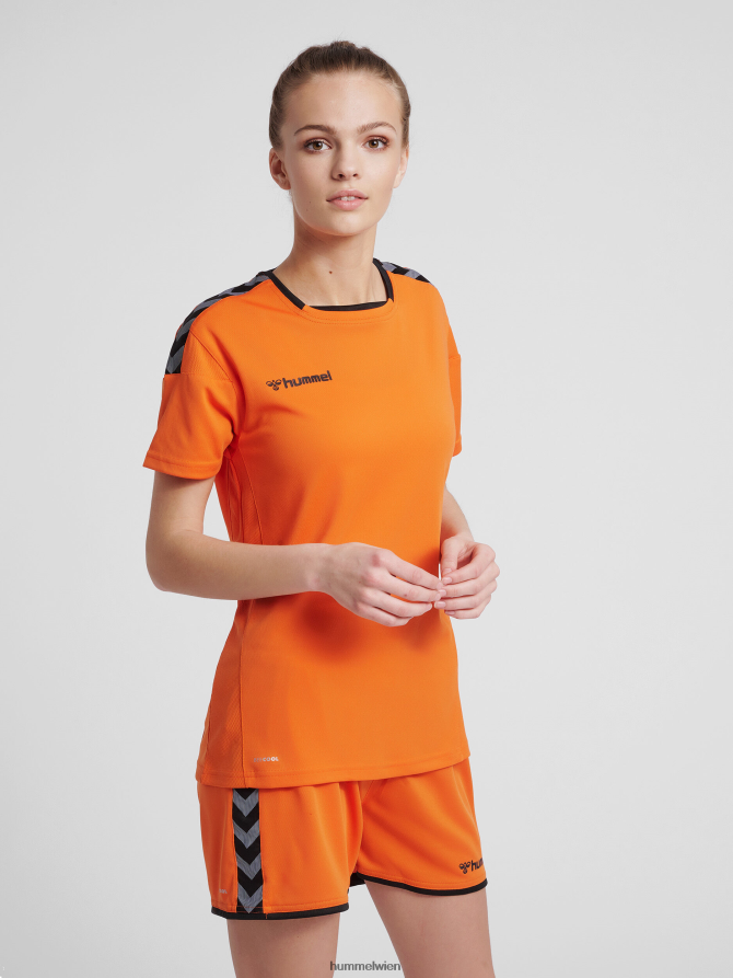 Hummel Frauen hmlauthentic Poly Jersey s/s 2FT6X83722 „Sportoberteil mit Chevrons“