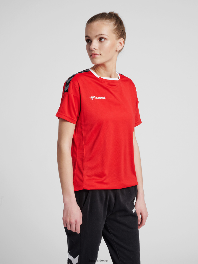 Hummel Frauen hmlauthentic Poly Jersey s/s 2FT6X83761 „Sportoberteil mit Chevrons“