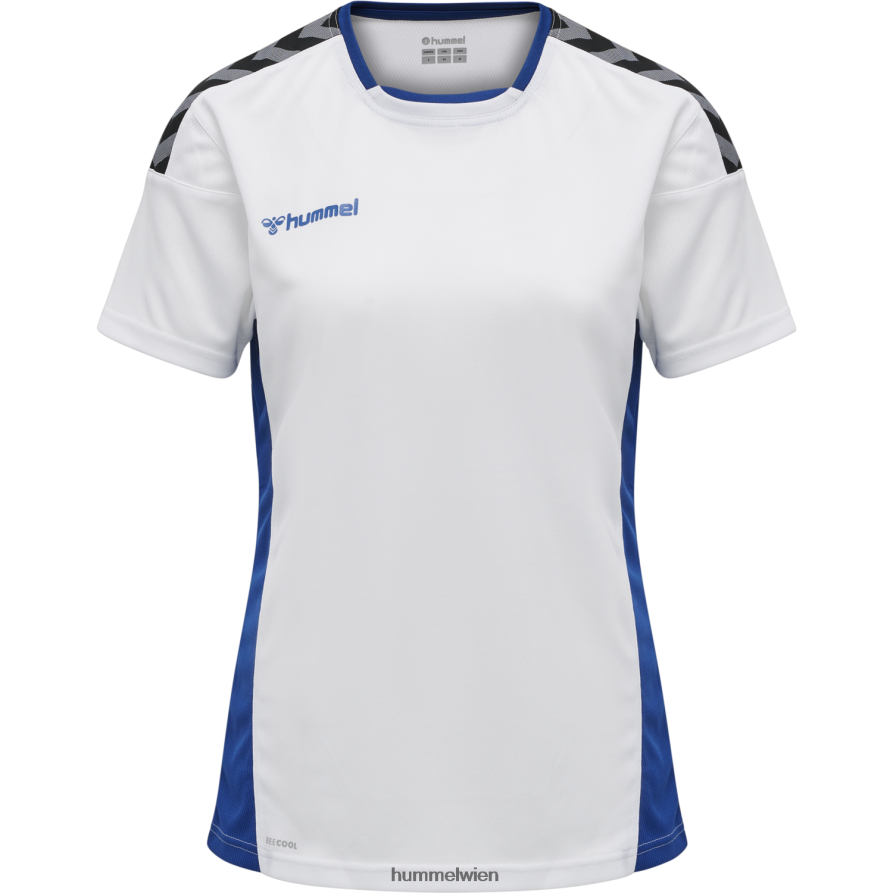 Hummel Frauen hmlauthentic Poly Jersey s/s 2FT6X83820 „Sportoberteil mit Chevrons“