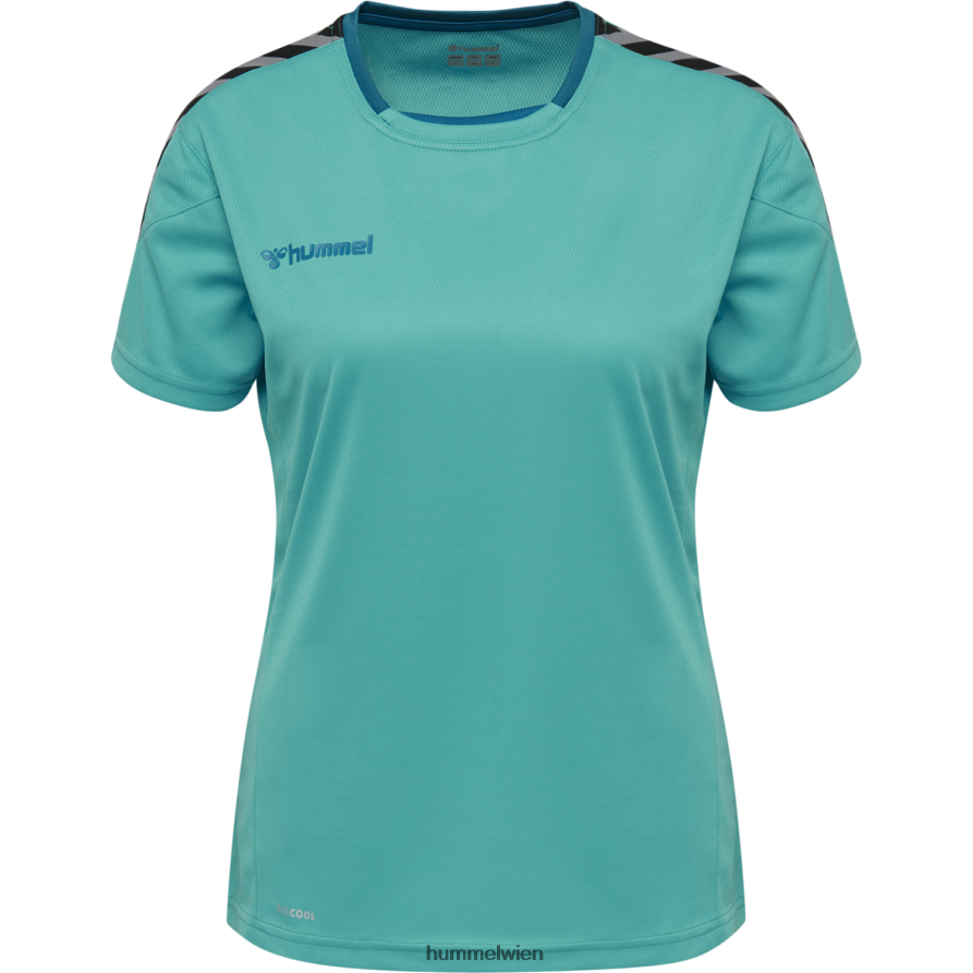 Hummel Frauen hmlauthentic Poly Jersey s/s 2FT6X83945 „Sportoberteil mit Chevrons“