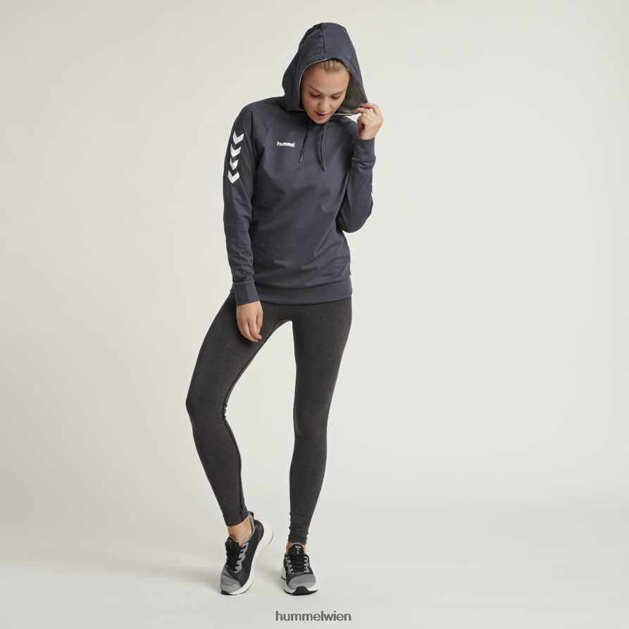 Hummel Frauen hmlgo Baumwoll-Kapuzenpullover 2FT6X83799 „Hoodie mit Chevron-Ärmeln“