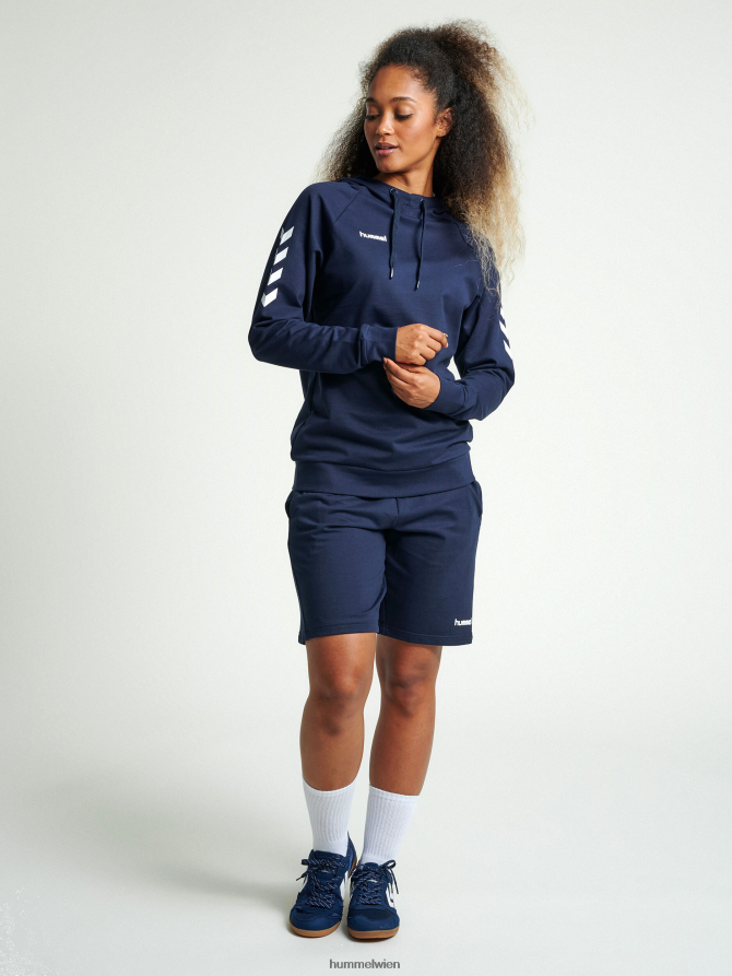 Hummel Frauen hmlgo Baumwoll-Kapuzenpullover 2FT6X83882 „Hoodie mit Chevron-Ärmeln“