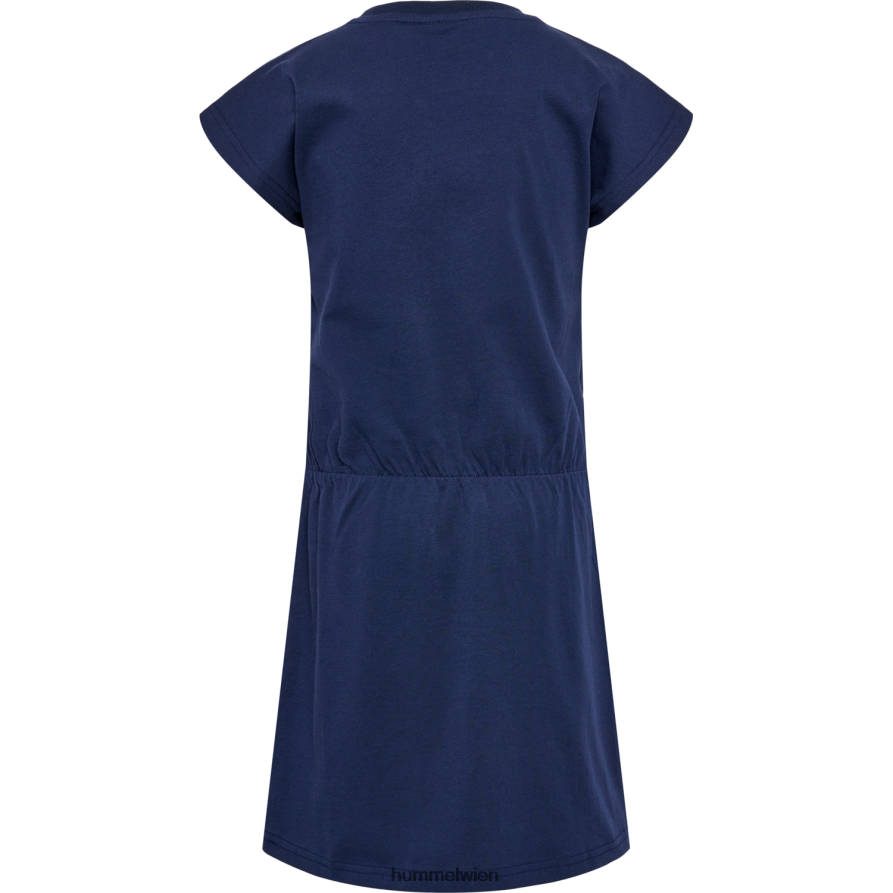 Hummel Kinder hmlflowy Kleid s/s 2FT6X85499 „Baumwollkleid mit kurzen Ärmeln“