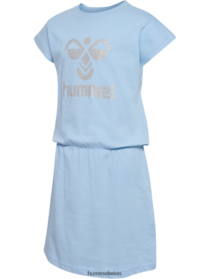 Hummel Kinder hmlflowy Kleid s/s 2FT6X85732 „Baumwollkleid mit kurzen Ärmeln“