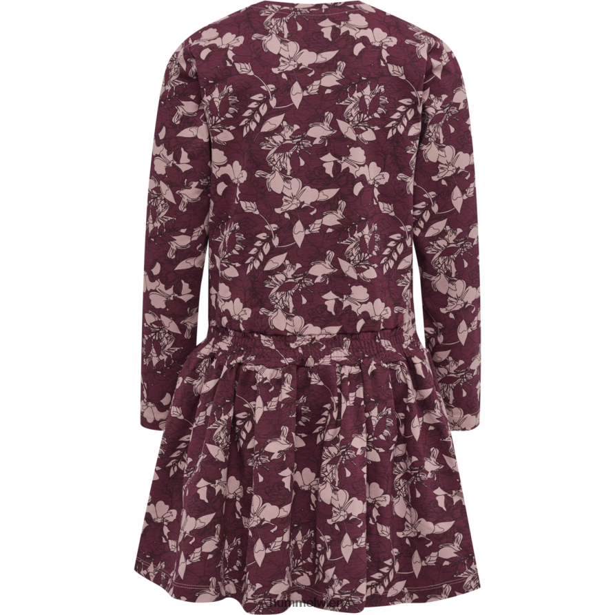 Hummel Kinder hmlhazel Kleid l/s 2FT6X85518 „Kleid mit gesmokter Taille“