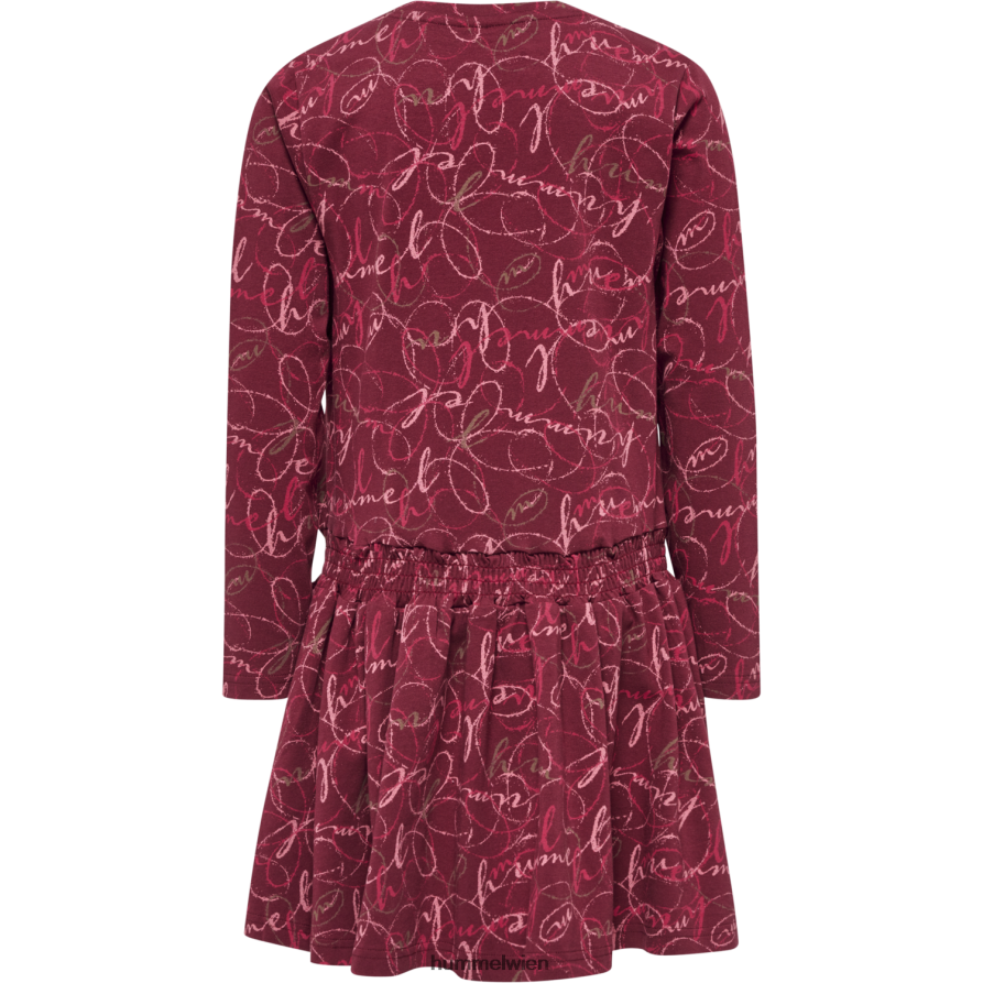 Hummel Kinder hmlmerry Kleid l/s 2FT6X85478 „Kleid mit gesmokter Taille“