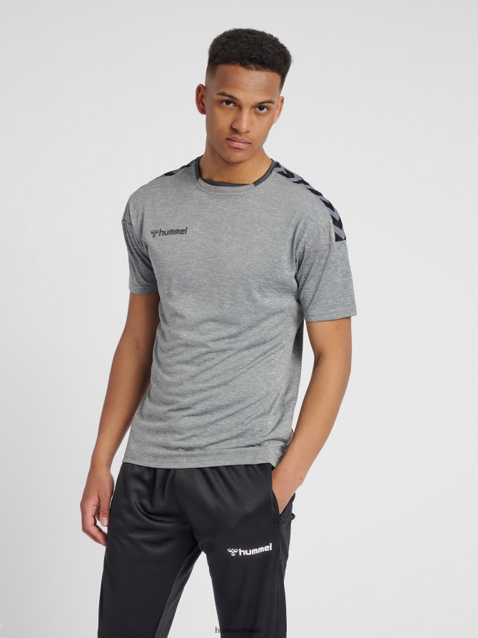 Hummel Männer hmlauthentic Poly Jersey s/s 2FT6X81398 „Sportoberteil mit Chevrons“