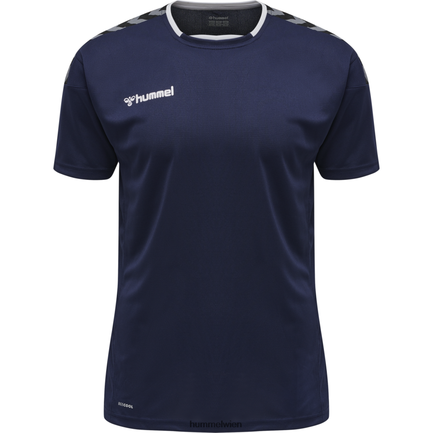 Hummel Männer hmlauthentic Poly Jersey s/s 2FT6X81591 „Sportoberteil mit Chevrons“