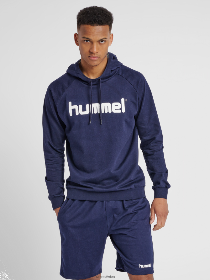 Hummel Männer hmlgo Kapuzenpullover aus Baumwolle mit Logo 2FT6X81453 „Hoodie mit großem Logo-Print“