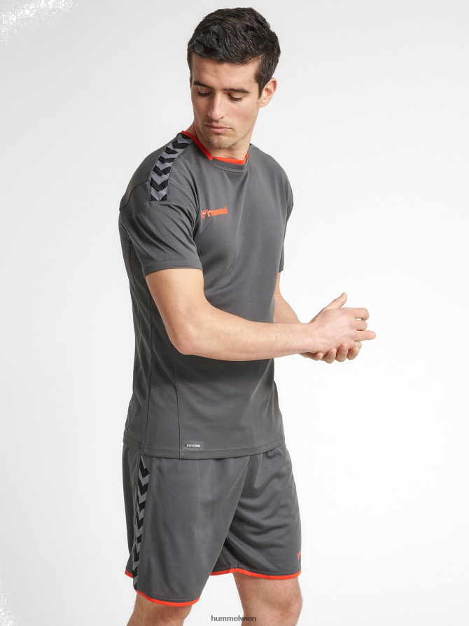 Hummel Männer hmlauthentic Poly Jersey s/s 2FT6X81387 „Sportoberteil mit Chevrons“